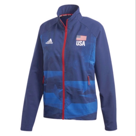 Adidas Women's USAV Warm Zip Up Track USA Jacket - Picture 12 of 12